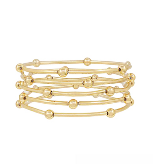 Curved Bar & Ball Bracelet Set