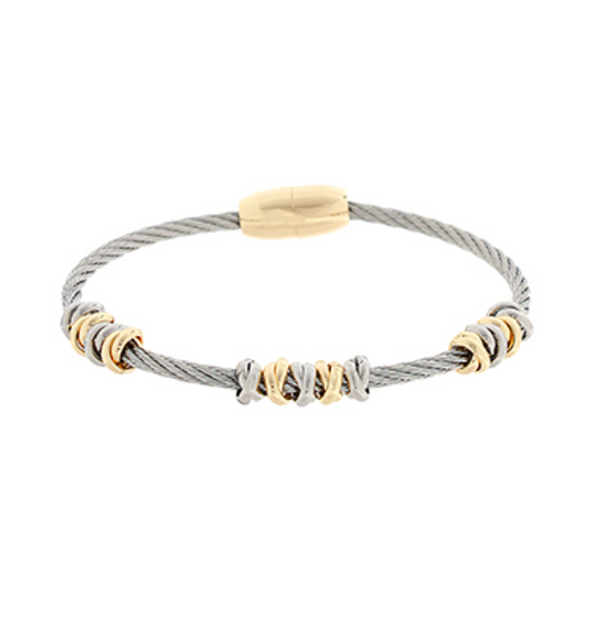 Two Tone X Metal Bracelet