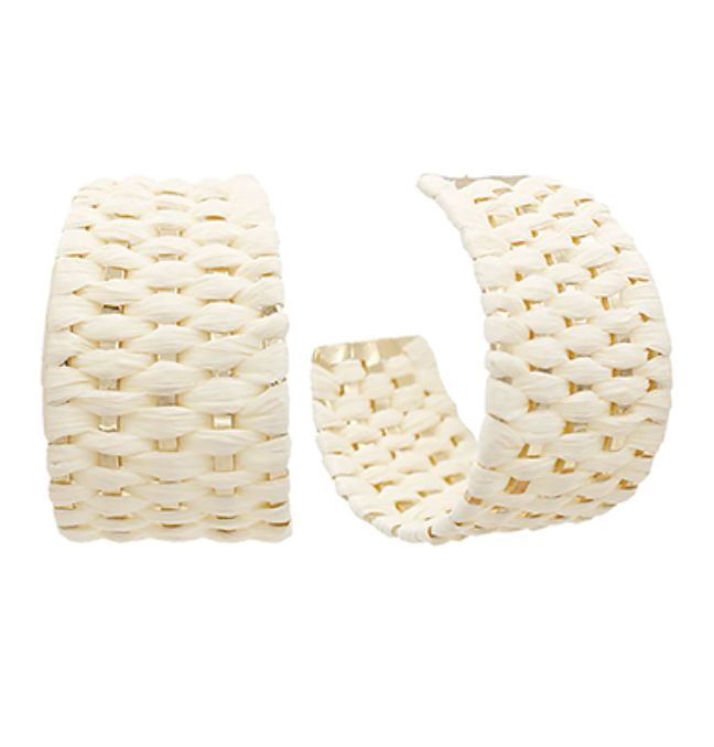 Woven Raffia Wide Hoops