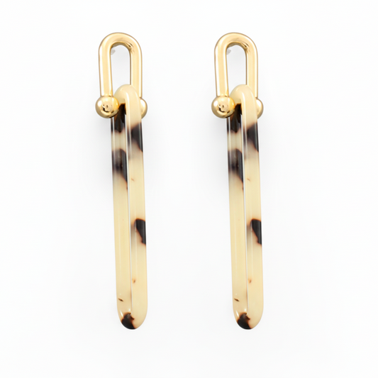 Thin Acrylic Oval Dangle Earrings