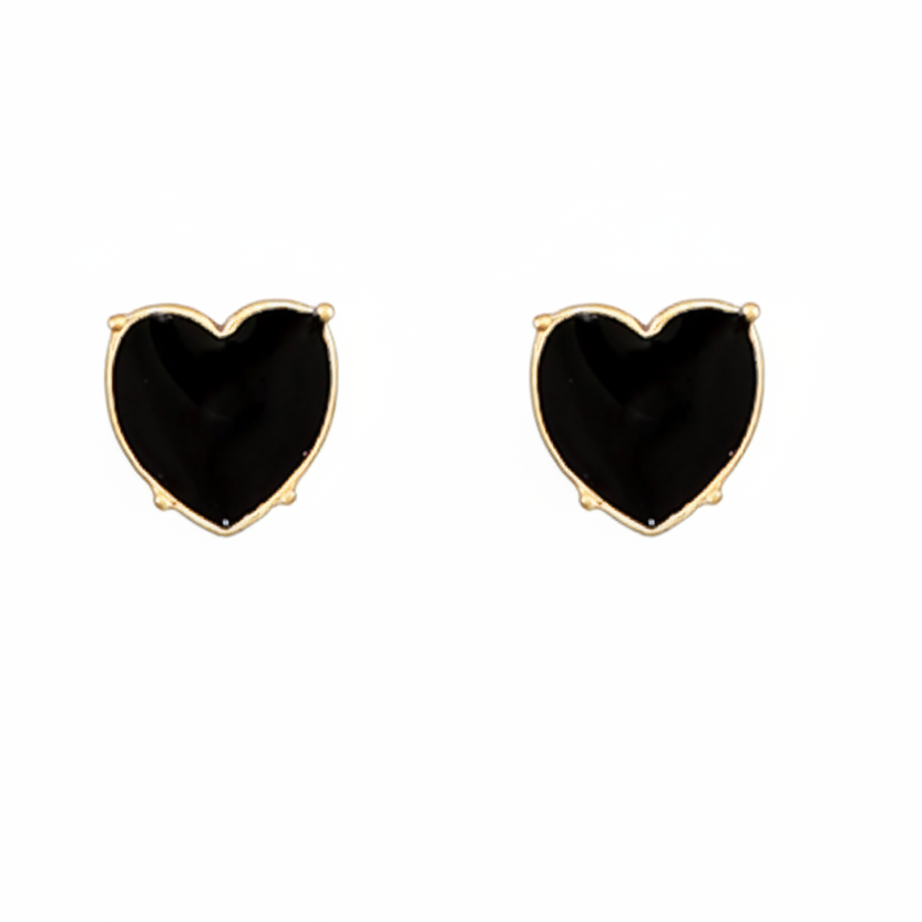 Color Coated Heart Studs