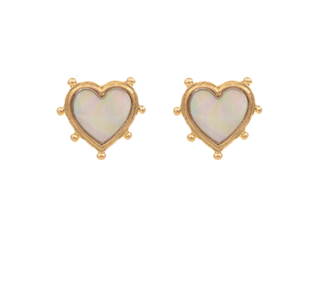 Shell Heart Studs