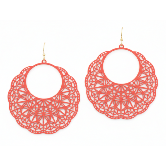 Filigree Coral Earrings