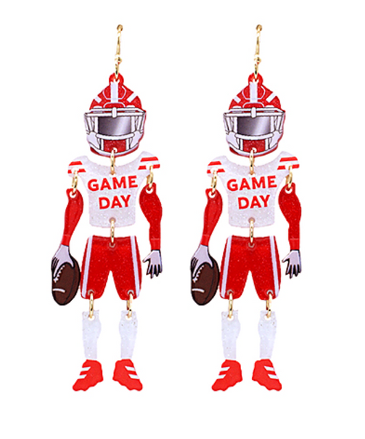 Gameday Football Player Earrings