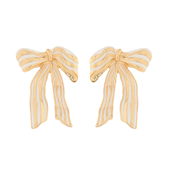 Striped Ribbon Earrings