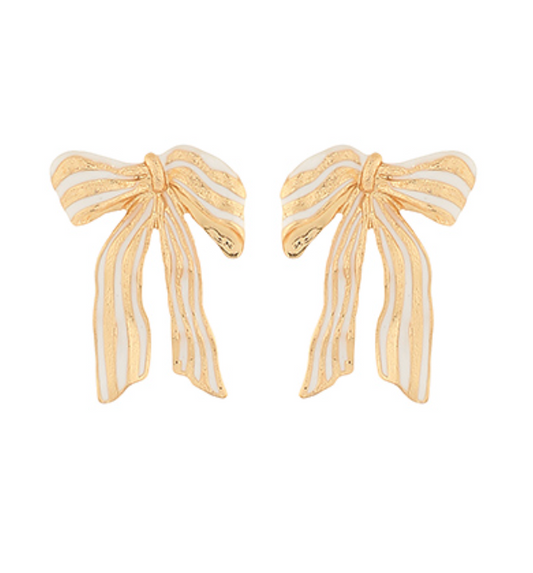 Striped Ribbon Earrings