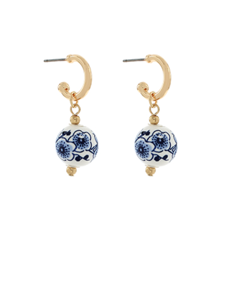 Blue and White Ceramic Ball Hoops