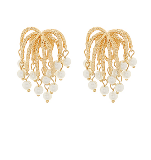 Fringe End Pearl Earrings