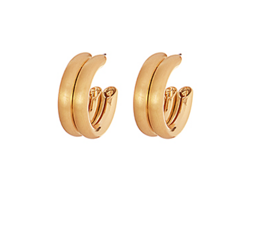 Satin Double Line Hoops