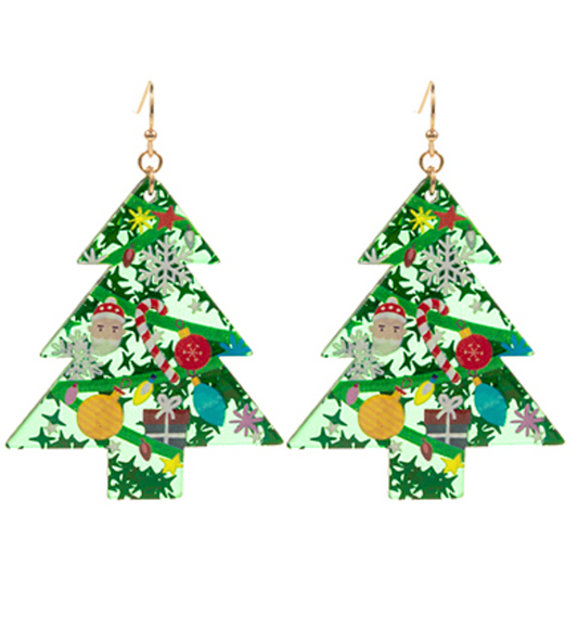 Christmas Tree Acylic Earrings