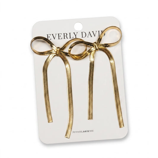 Everly Davis Gold Bow Drop Earrings