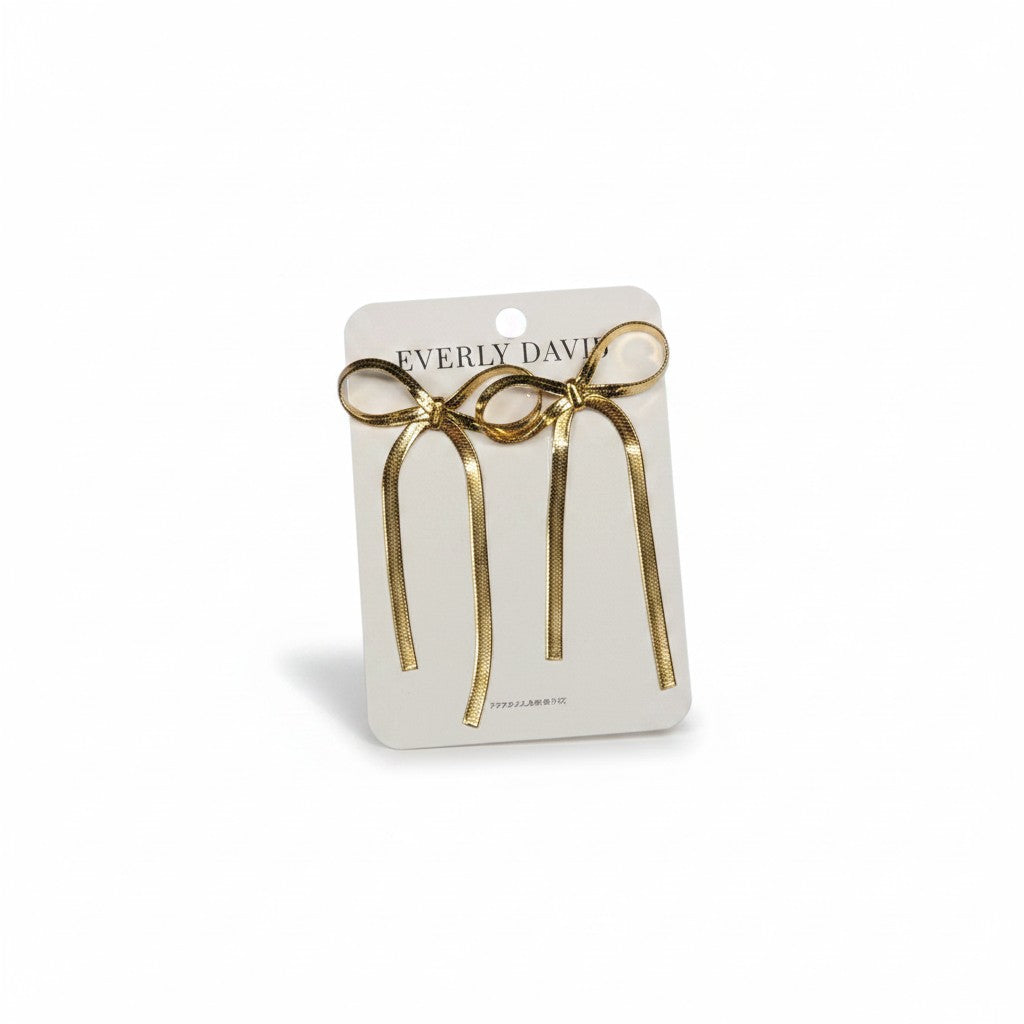 Shake Chain Long Tail Bow Earrings