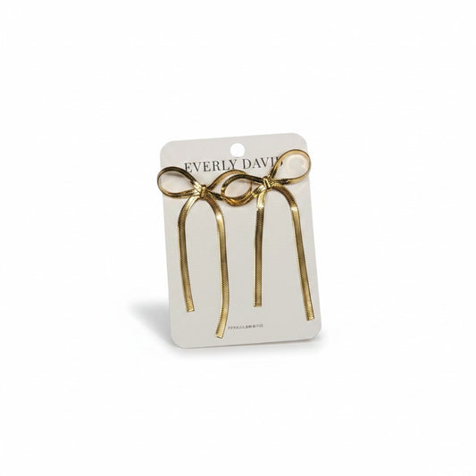 Shake Chain Long Tail Bow Earrings