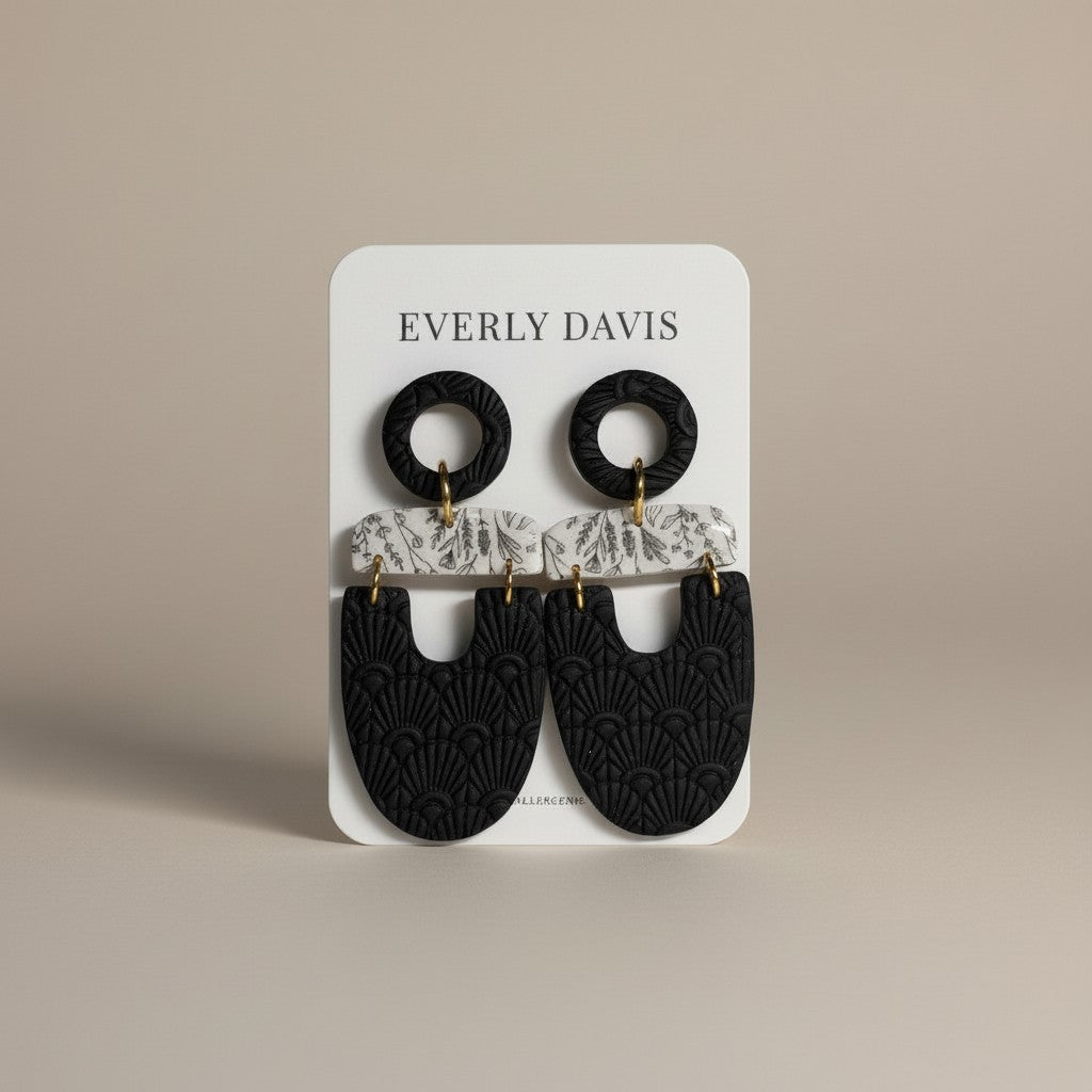 Black and White Pattern Earrings
