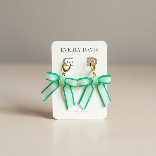 Sheer Green Trimmed Bows