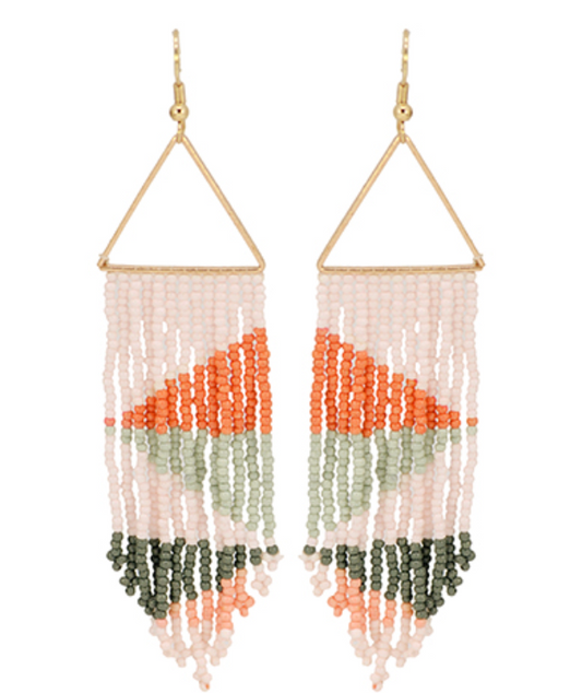 Triangle and Seed Bead Earrings